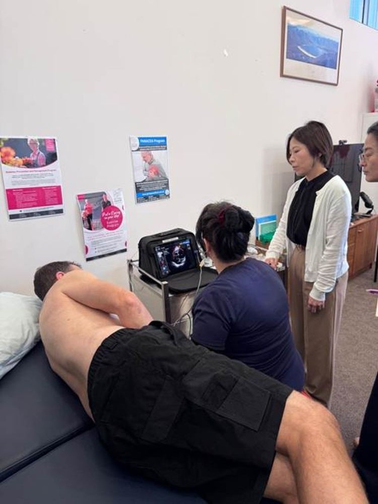 Picture: Demonstration using AI-powered echocardiography