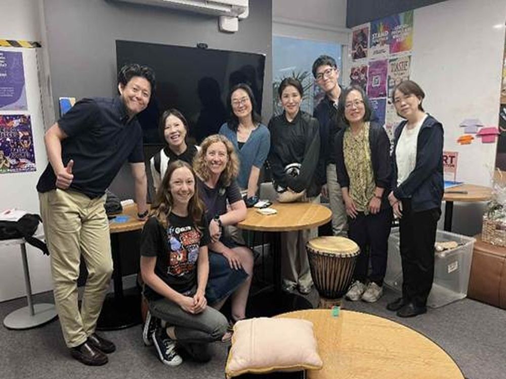 Picture: Group photo with staff (the room is normally used as a common room for residents)